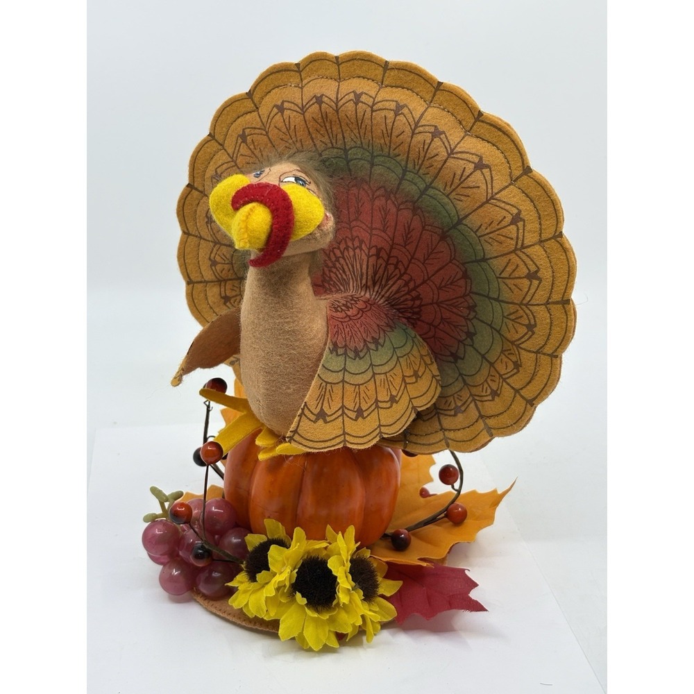 Annalee Turkey Boy Pumpkin 9" Thanksgiving Fall Bountiful 2009
